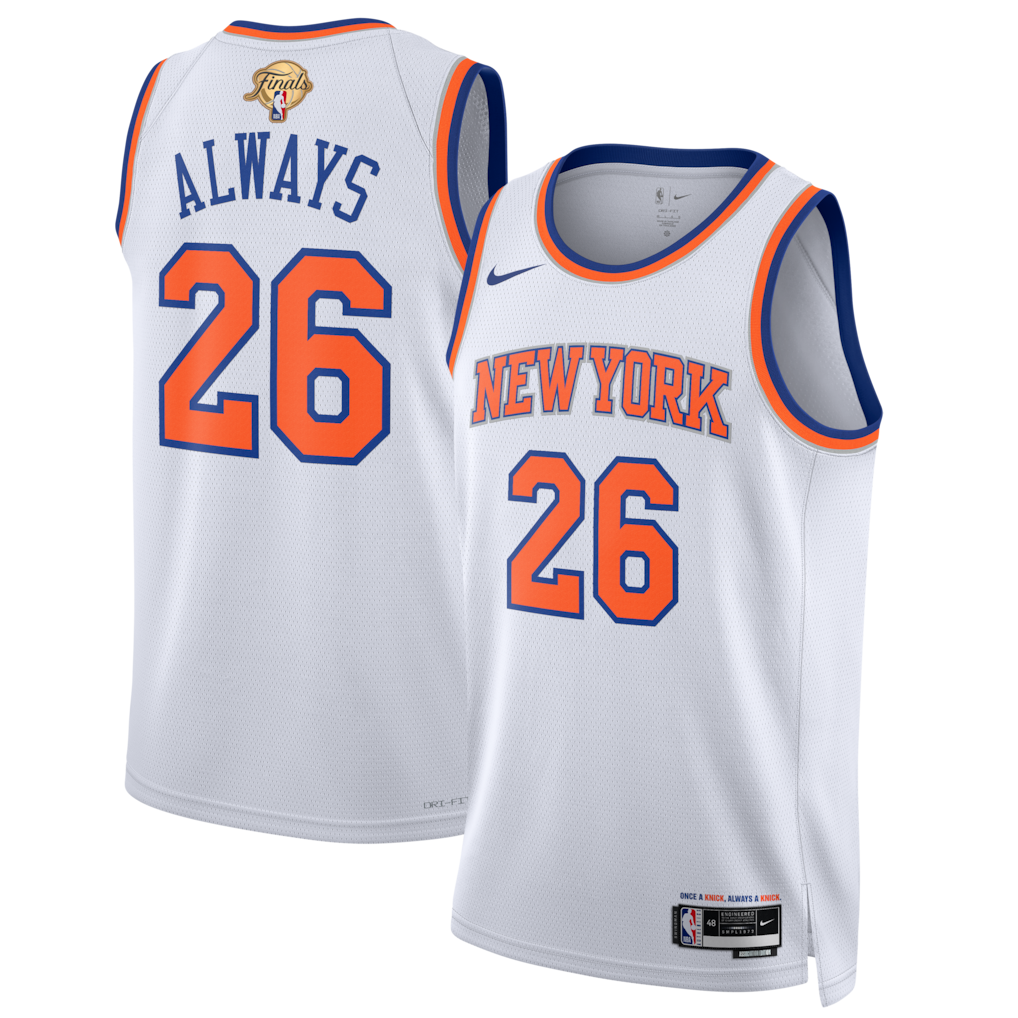 Unisex New York Knicks Nike White 2026 NBA Finals Champions 26 Swingman Jersey - Association Edition